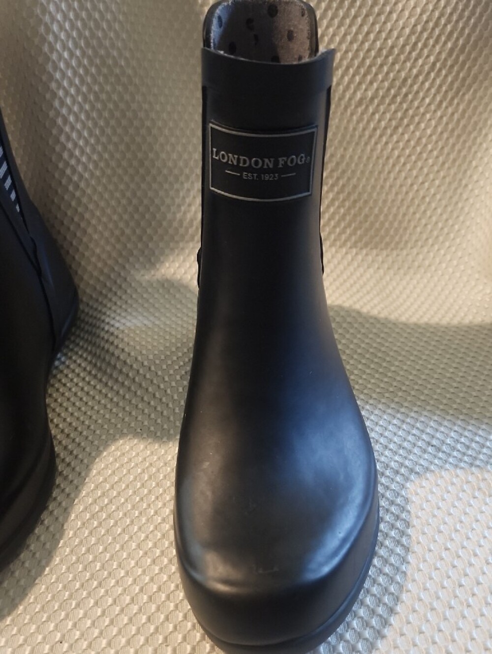 London Fog Black Matte Ankle Rain Boots - Picture 7 of 11